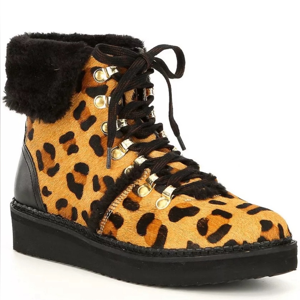 NEW Tonkin Leather Leopard Boots